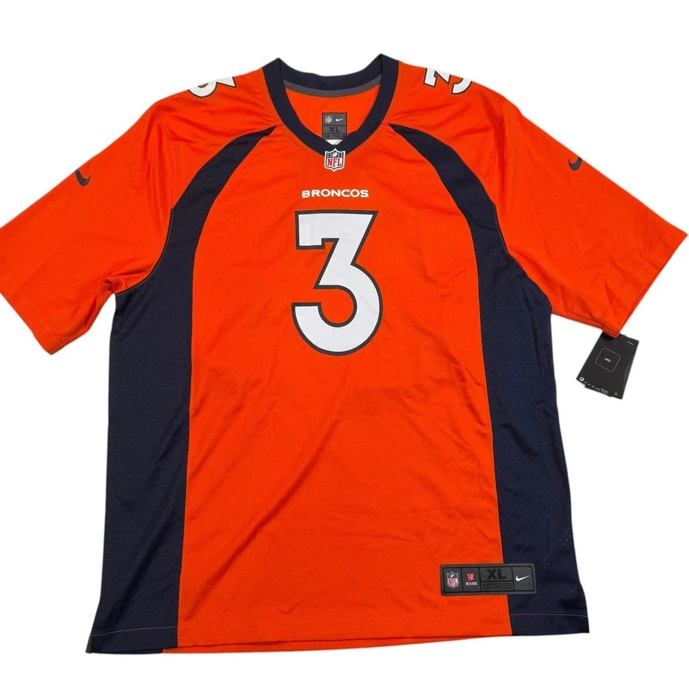 Nike Denver Broncos Russell Wilson Jersey Mens XL Orange #3 NWT NFL Football